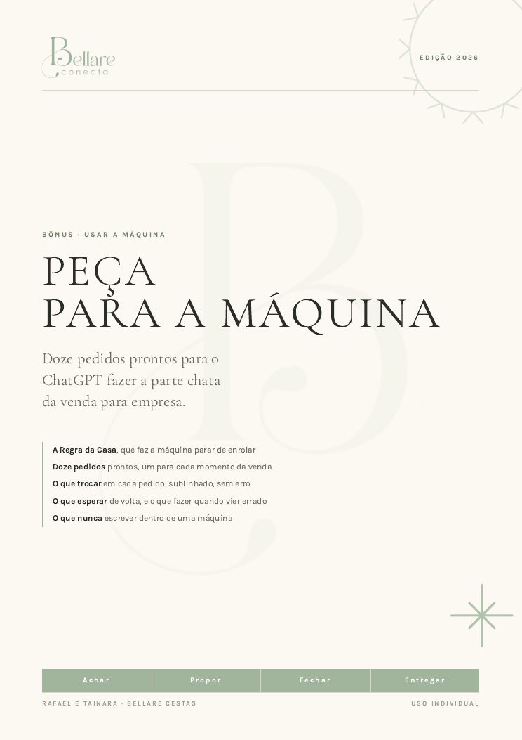 Capa do Guia 4, Peça para a máquina